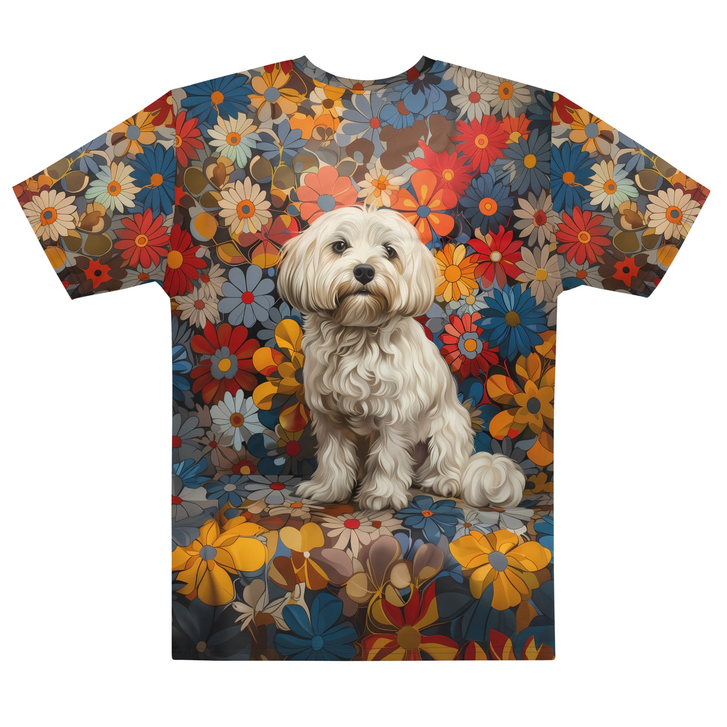 Flower Power Pup: Vibrant Coton de Tulear Mid-Weight T-Shirt