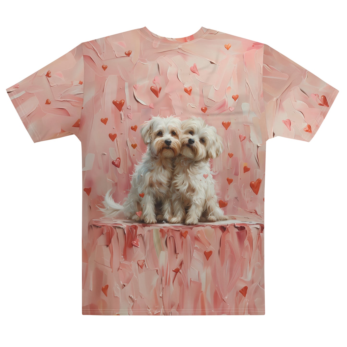 Twin Hearts: Double Coton de Tulear Love Mid-Weight T-Shirt