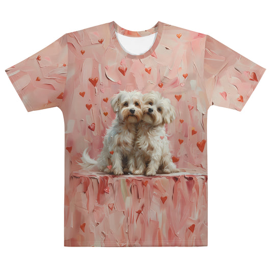 Twin Hearts: Double Coton de Tulear Love Mid-Weight T-Shirt