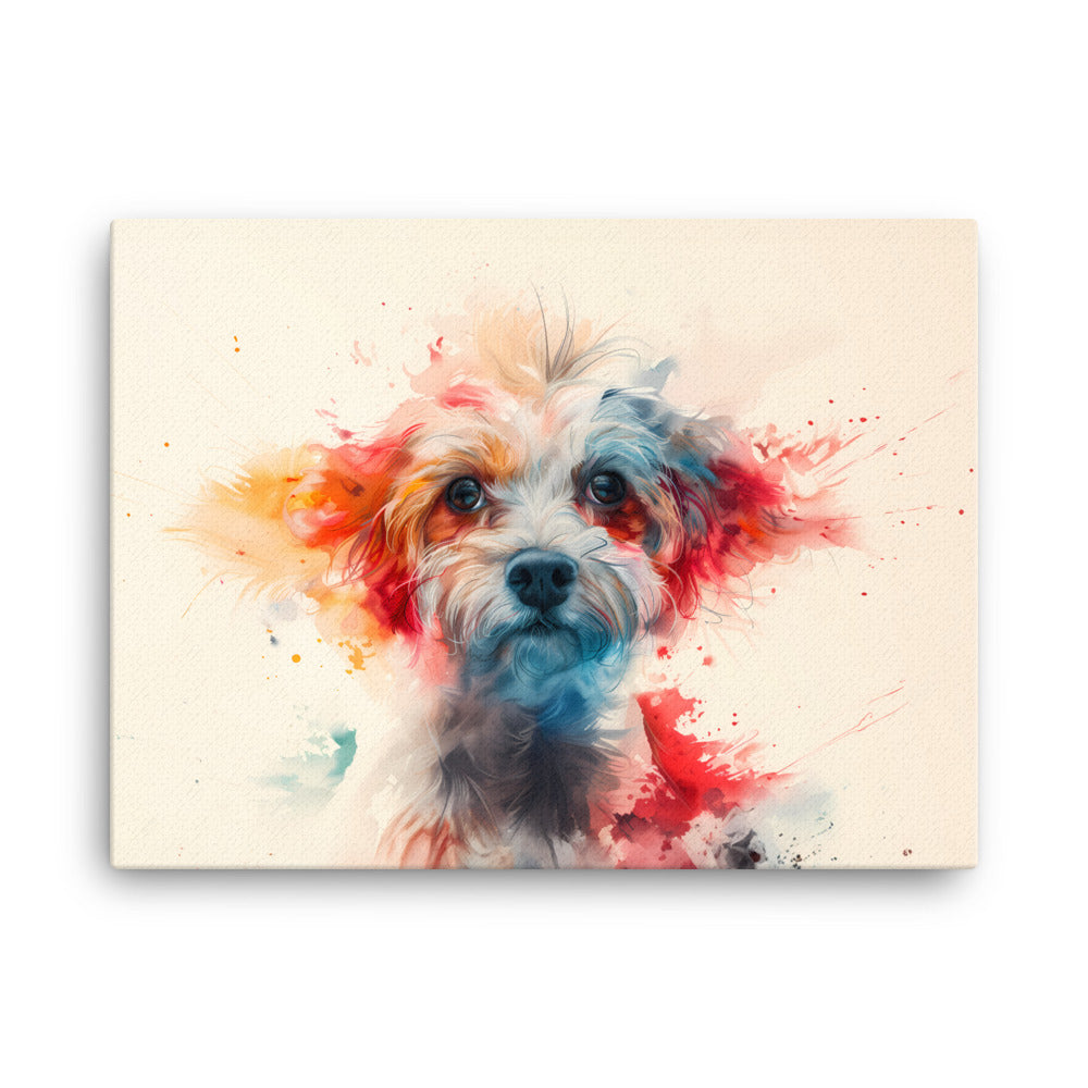 A Coton De Tulear dog in a symphony of color painting