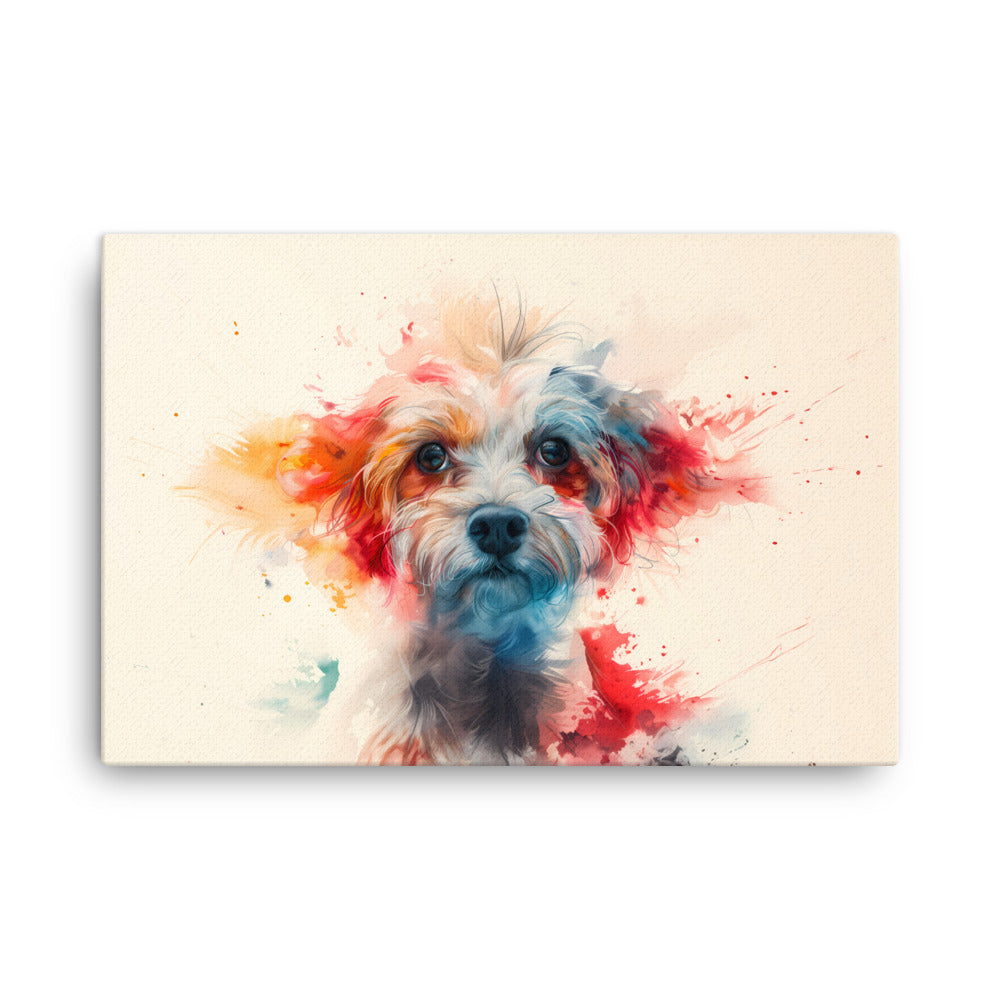 A Coton De Tulear dog in a symphony of color painting