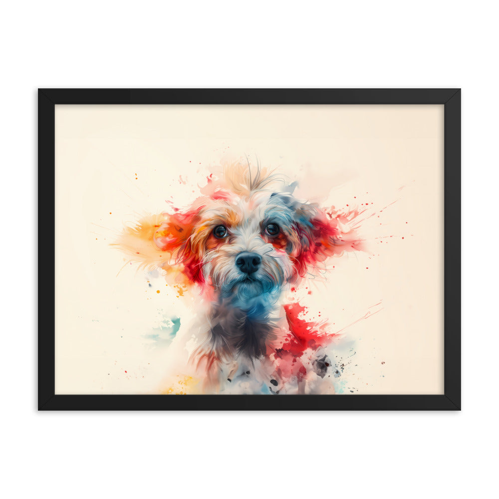 A Coton De Tulear dog in a symphony of color painting