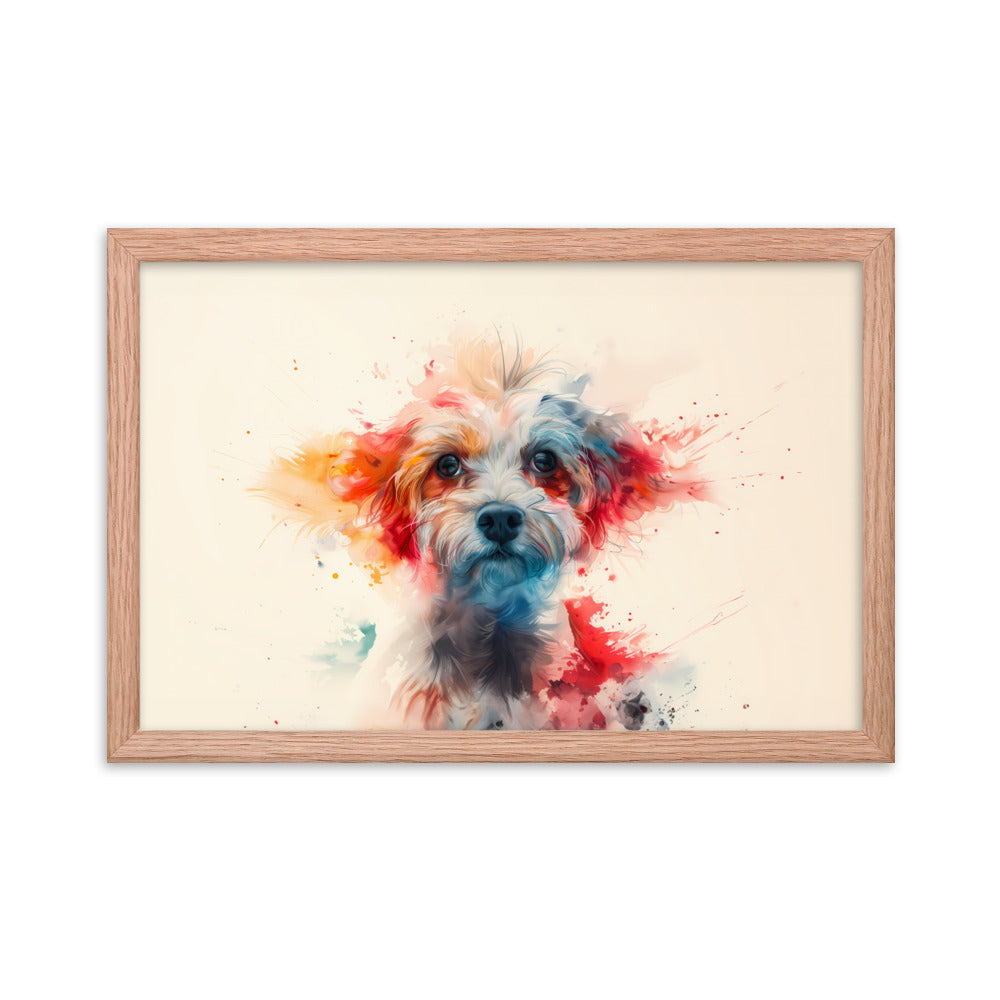 A Coton De Tulear dog in a symphony of color painting