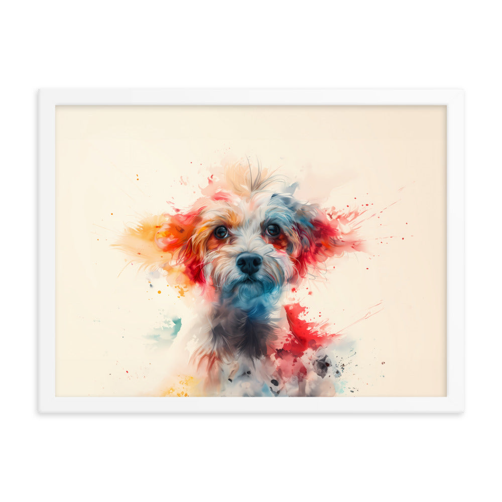 A Coton De Tulear dog in a symphony of color painting