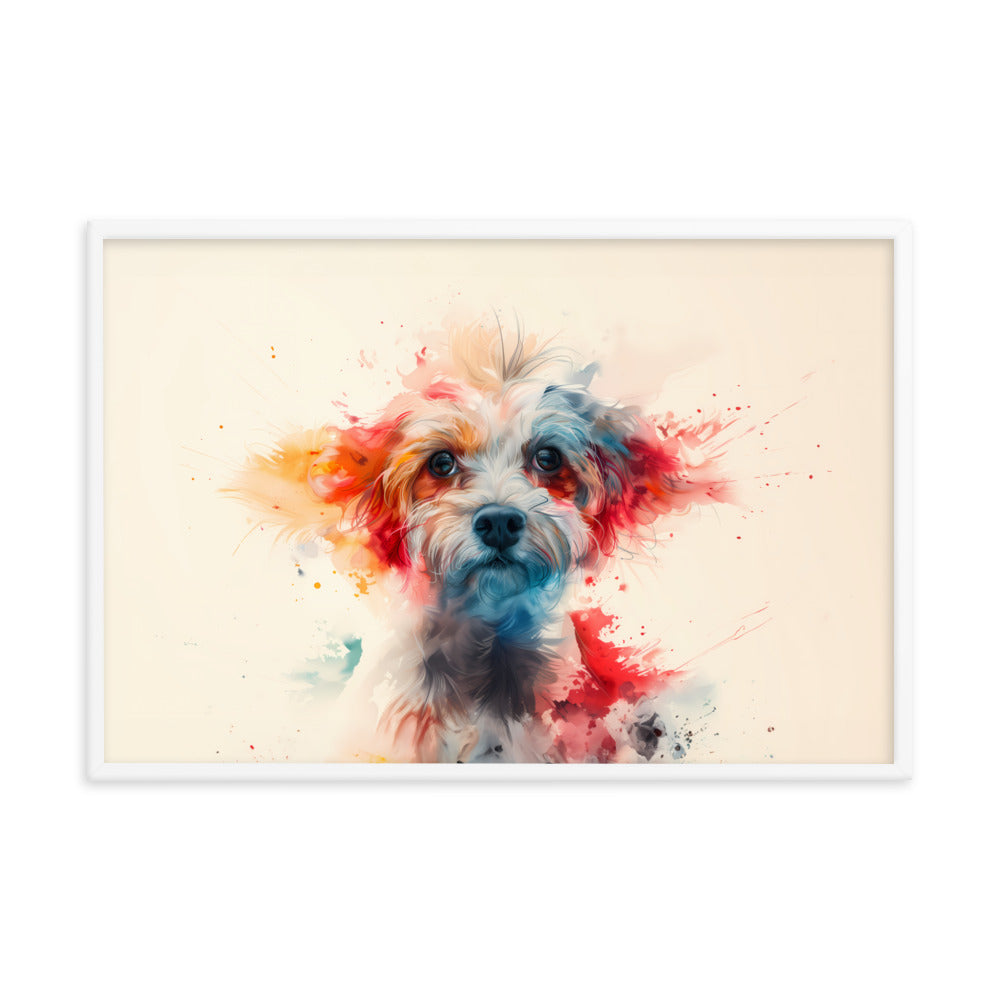 A Coton De Tulear dog in a symphony of color painting