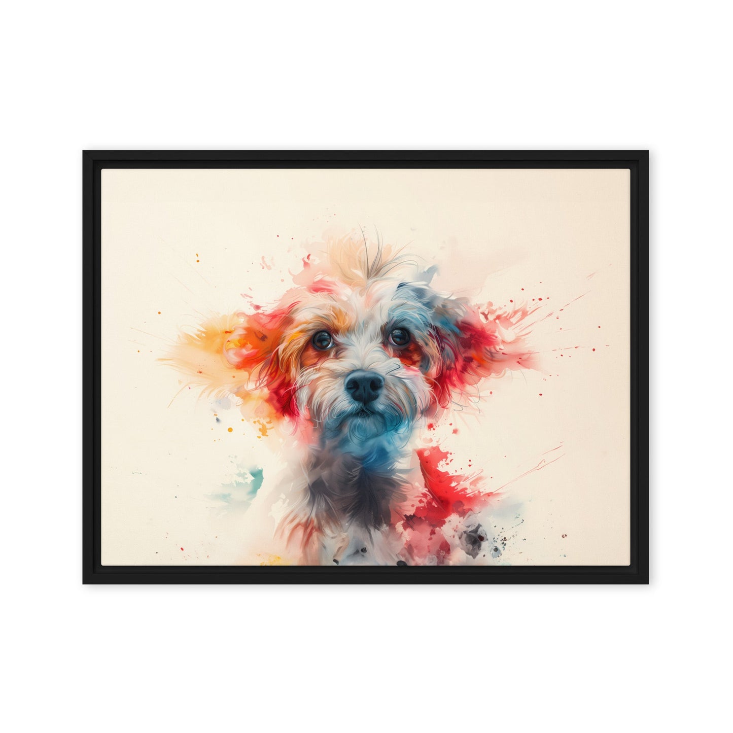 A Coton De Tulear dog in a symphony of color painting