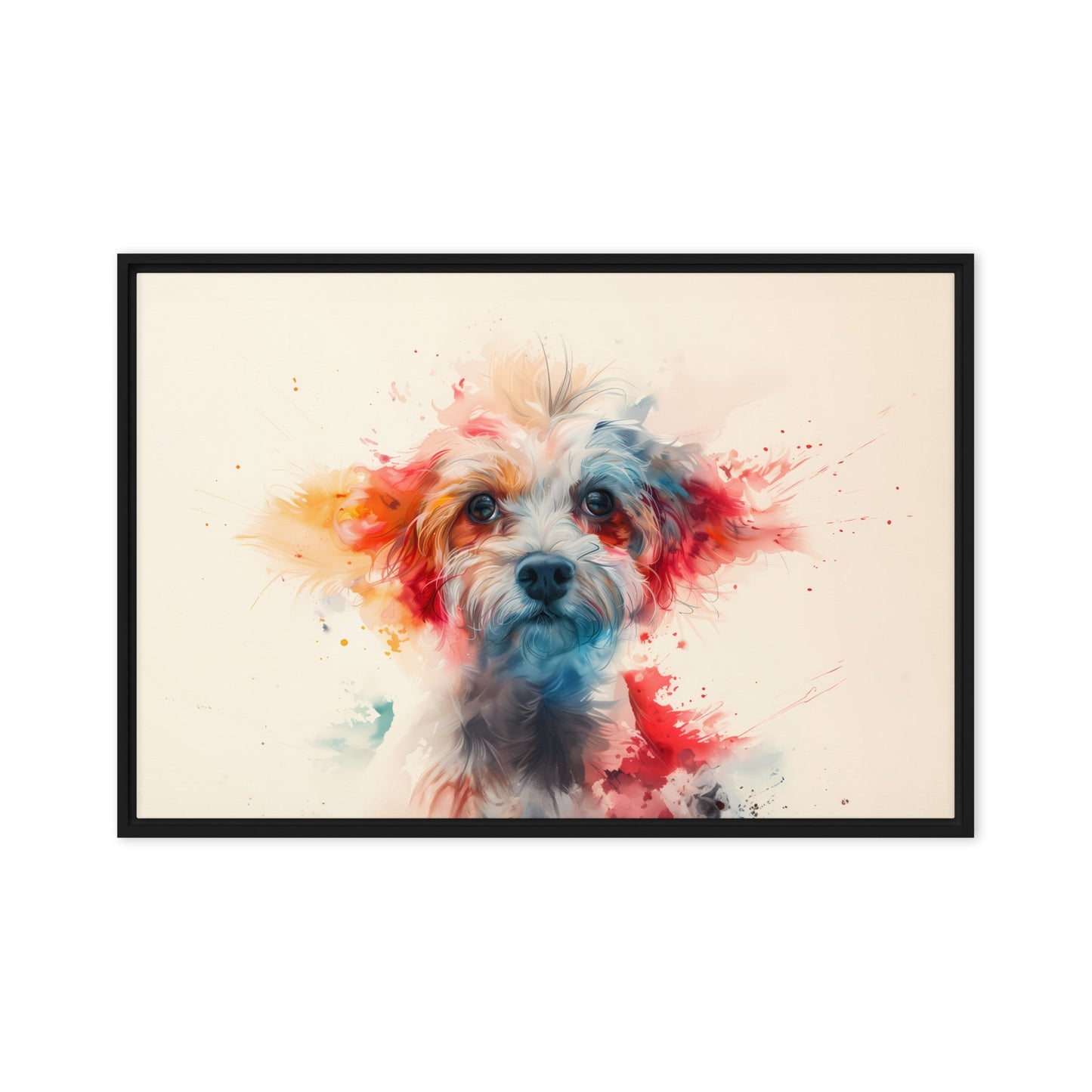 A Coton De Tulear dog in a symphony of color painting