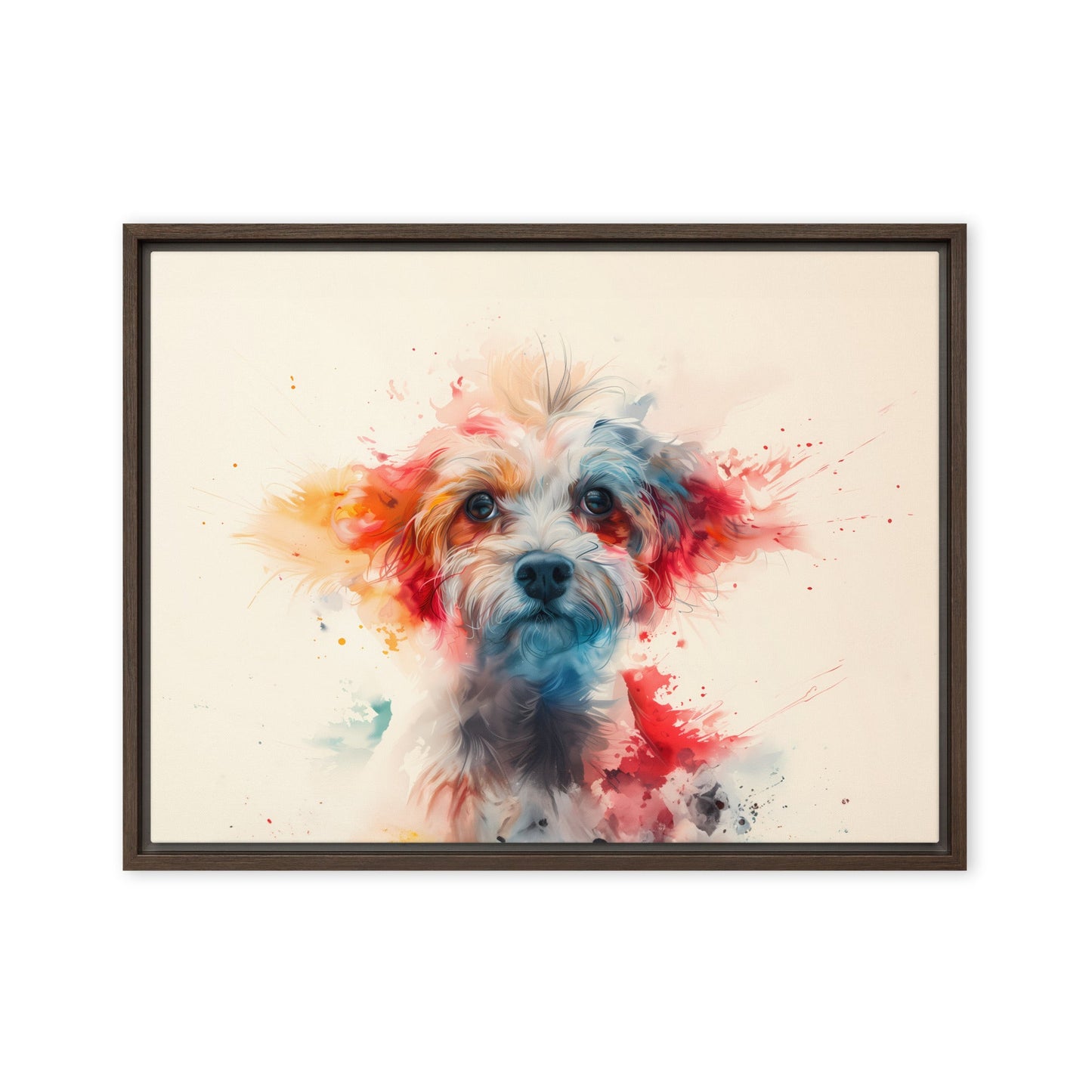 A Coton De Tulear dog in a symphony of color painting