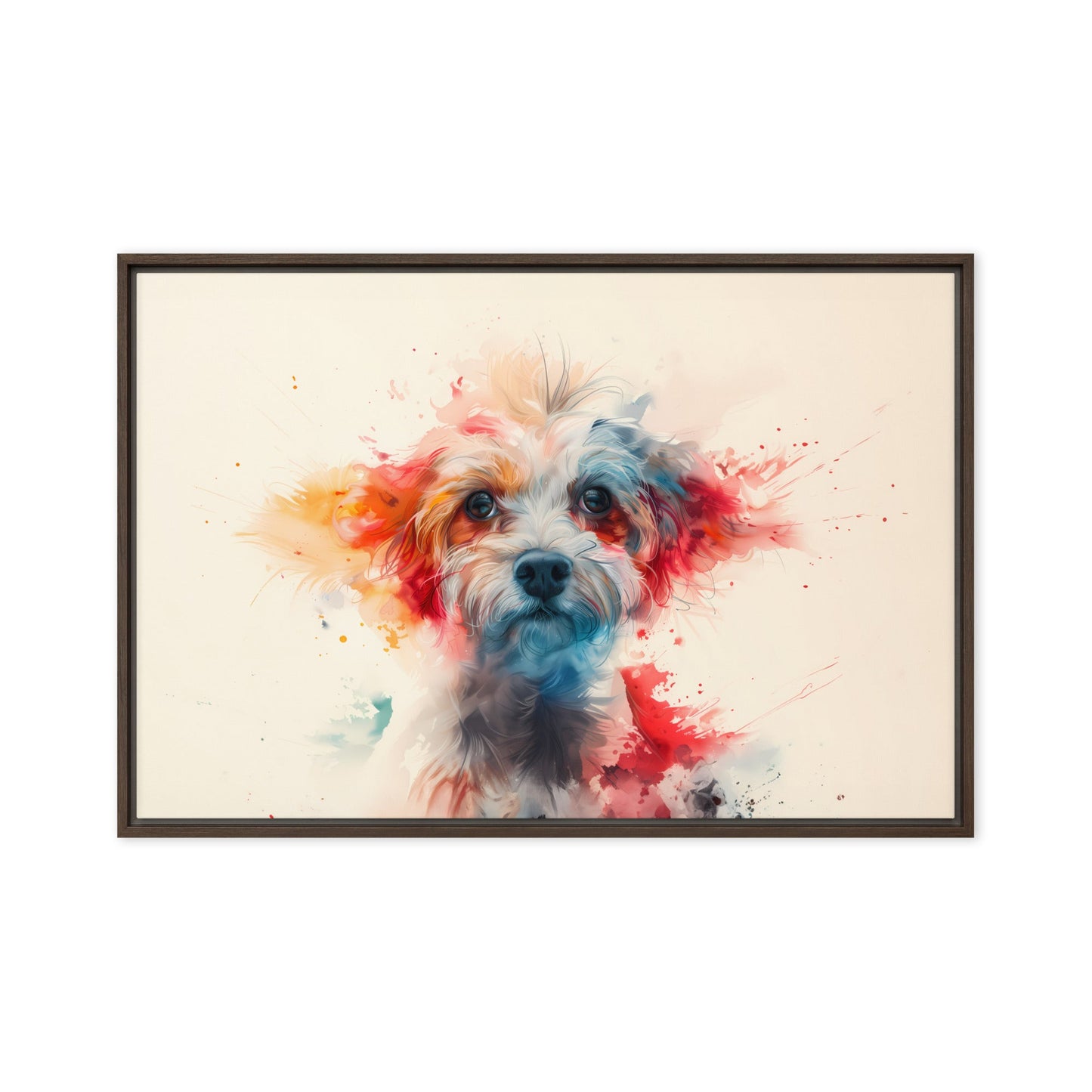 A Coton De Tulear dog in a symphony of color painting