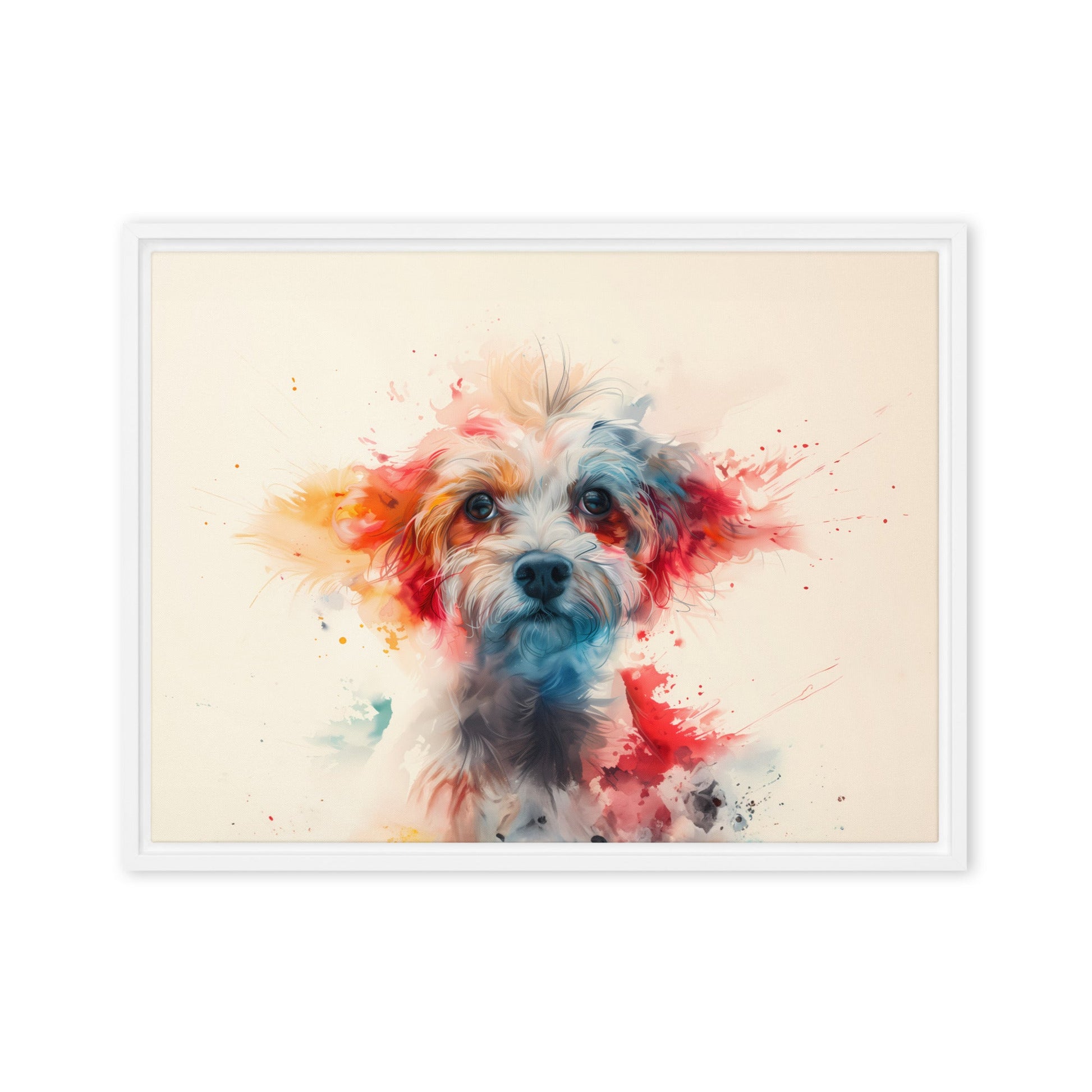 A Coton De Tulear dog in a symphony of color painting