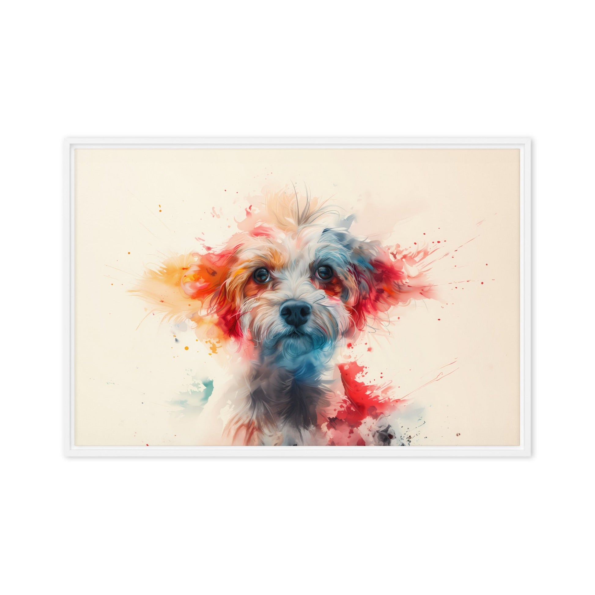 A Coton De Tulear dog in a symphony of color painting