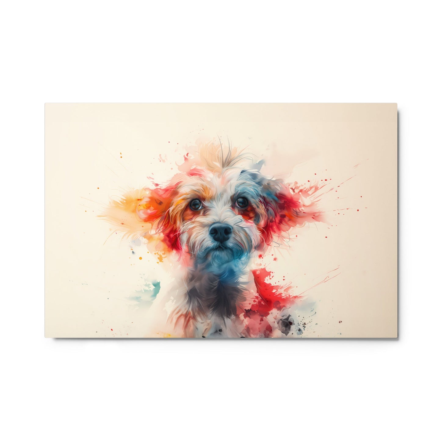 A Coton De Tulear dog in a symphony of color painting