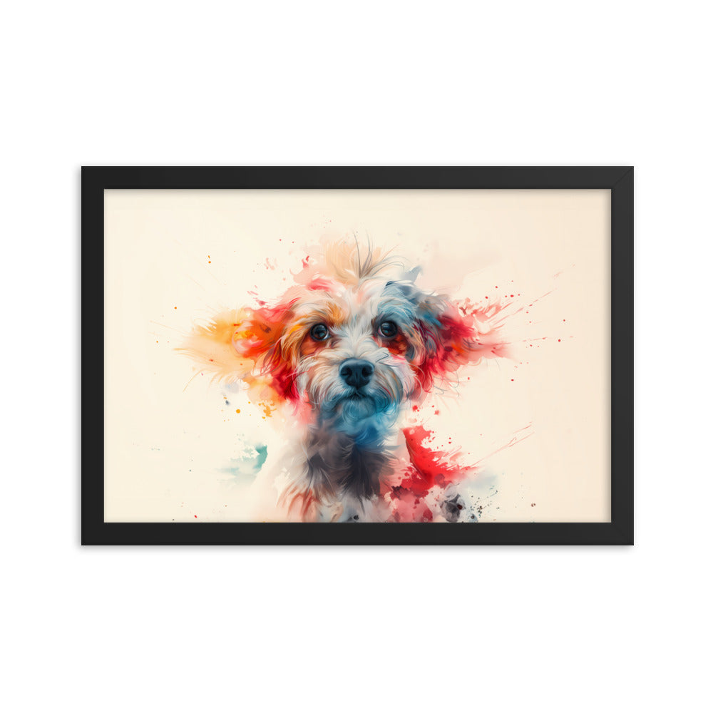 A Coton De Tulear dog in a symphony of color painting