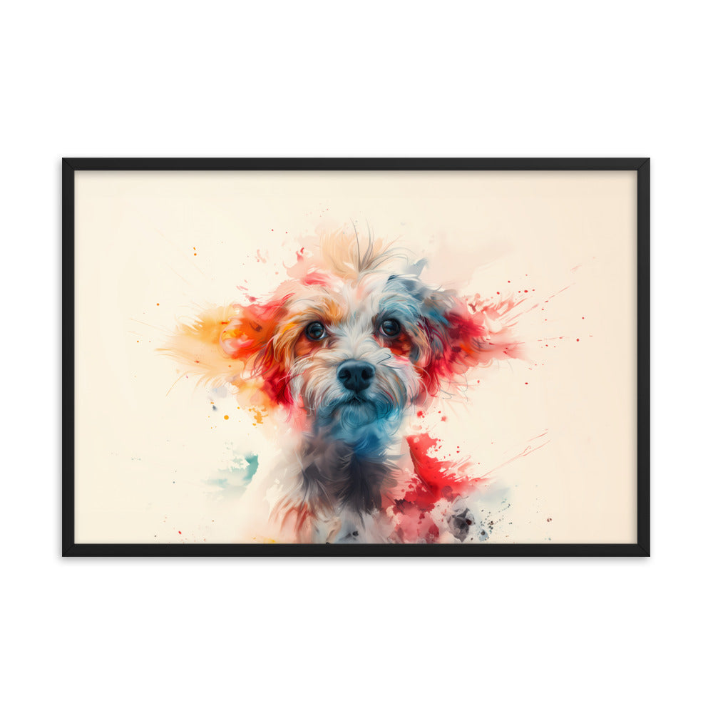 A Coton De Tulear dog in a symphony of color painting