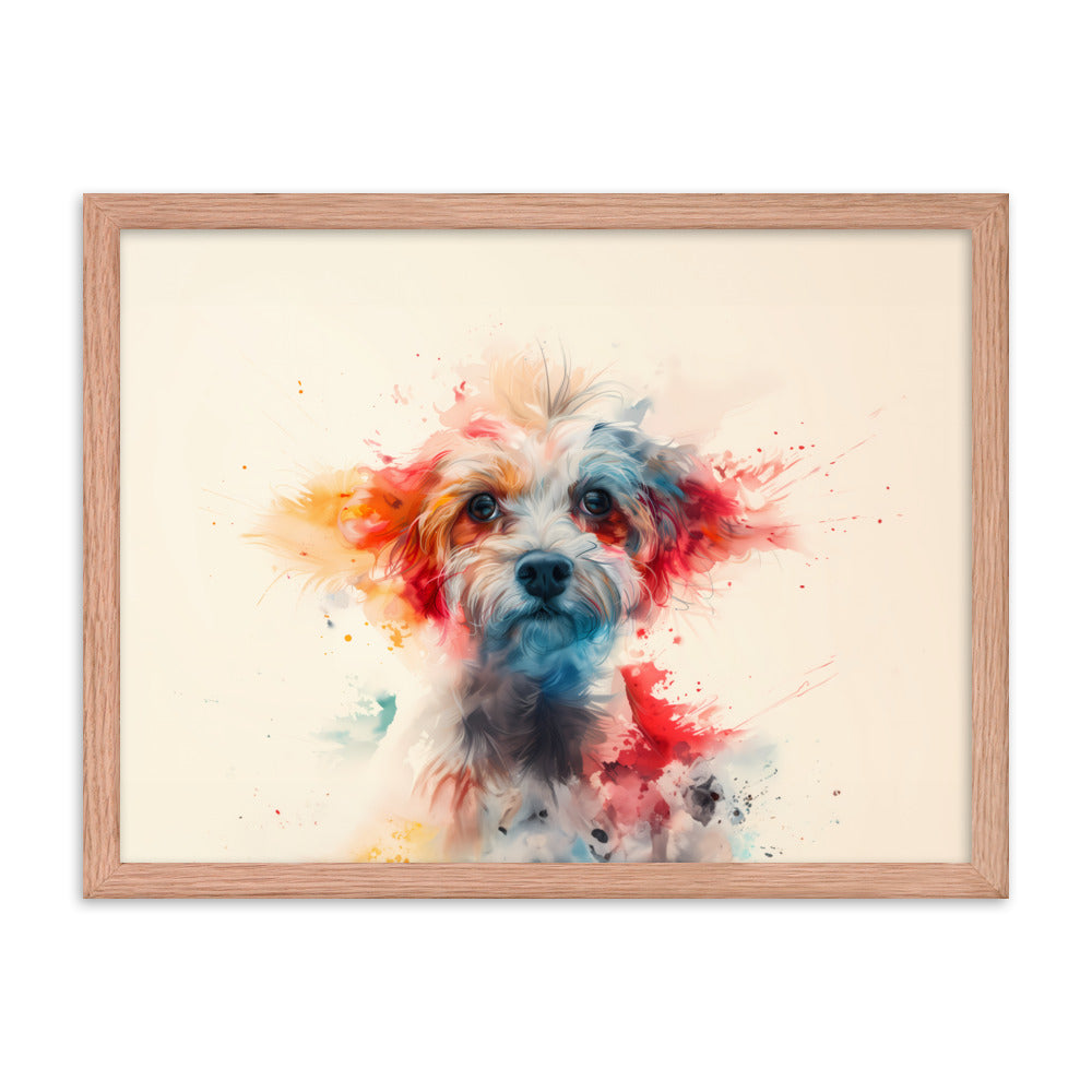 A Coton De Tulear dog in a symphony of color painting