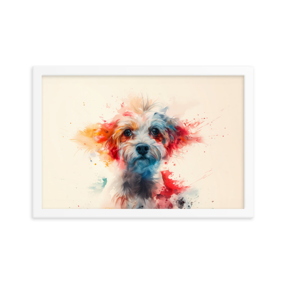 A Coton De Tulear dog in a symphony of color painting