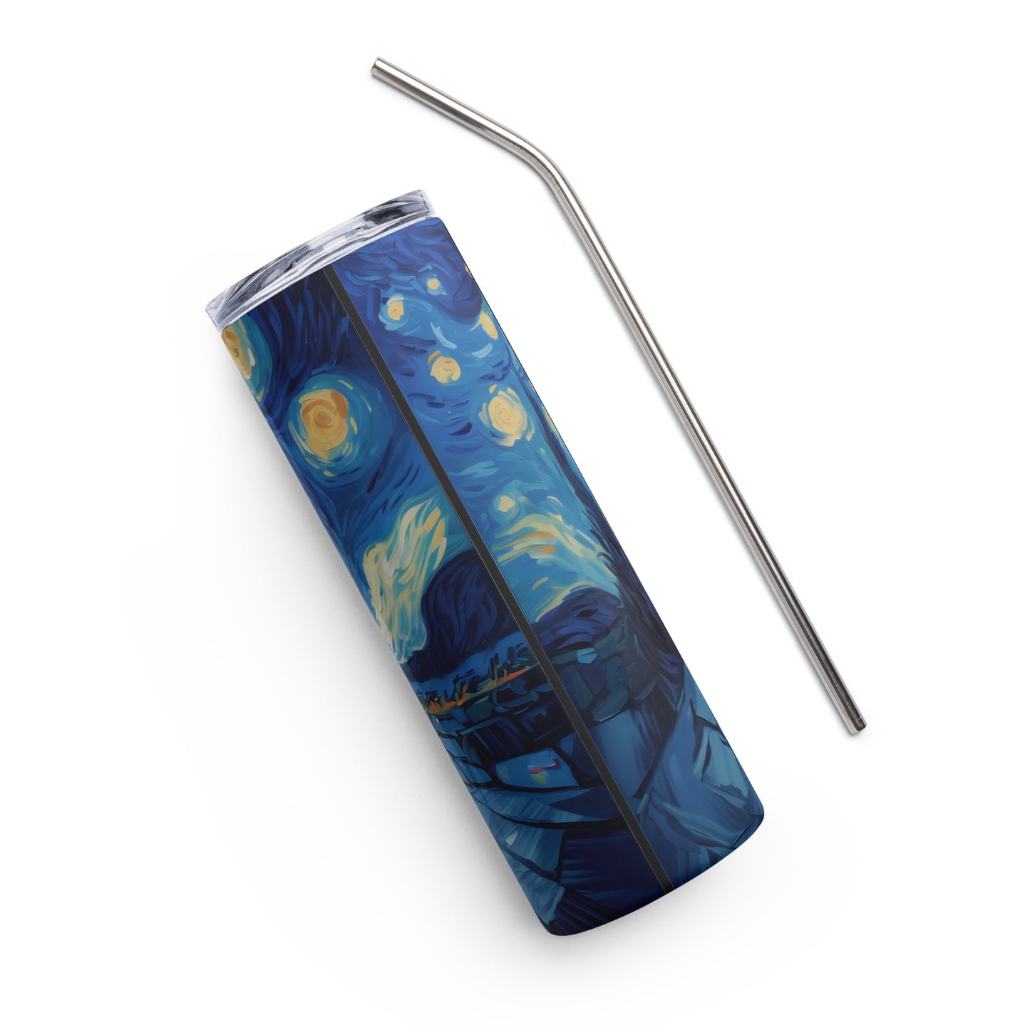 Coton de Tulear in a Starry Night Painting Stainless Steel Tumbler