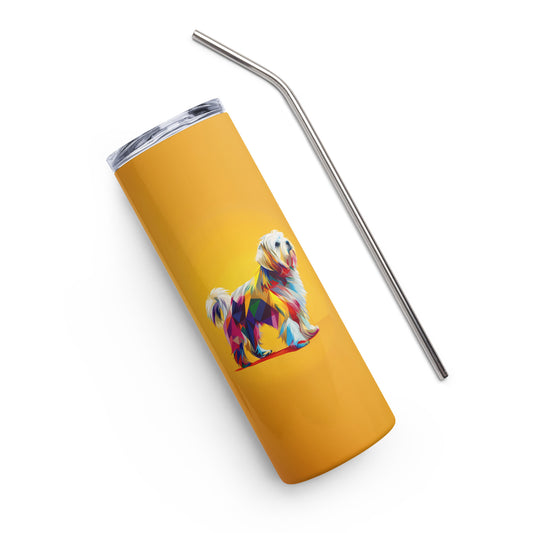 Geometric Canine: Coton de Tulear Abstract Stainless Steel Tumbler