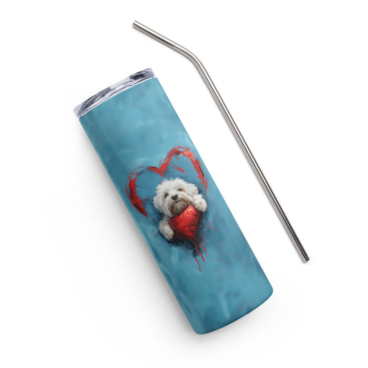 Furry Heartthrob: The Coton de Tulear Love Manifesto Stainless Steel Tumbler