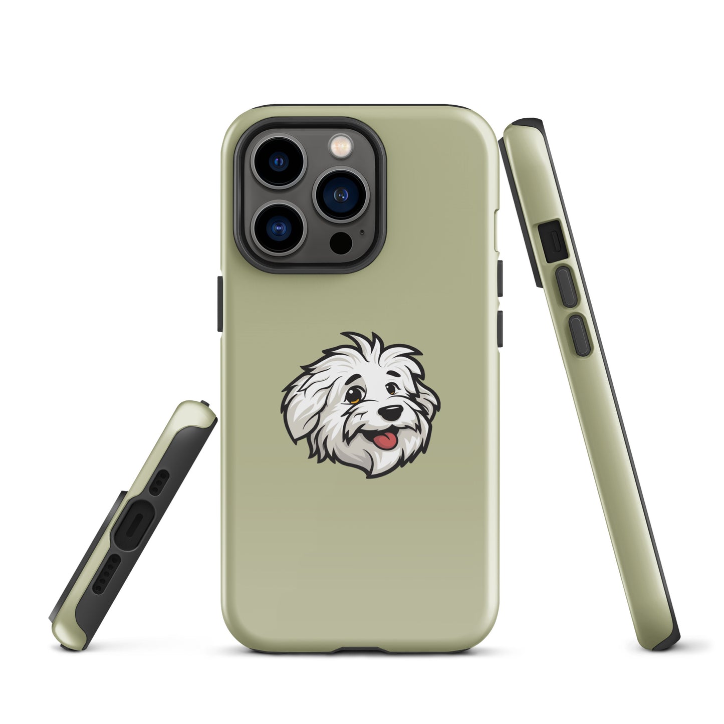 Phone case featuring the Coton de Tulear Shop’s mascot, Sebastian. 