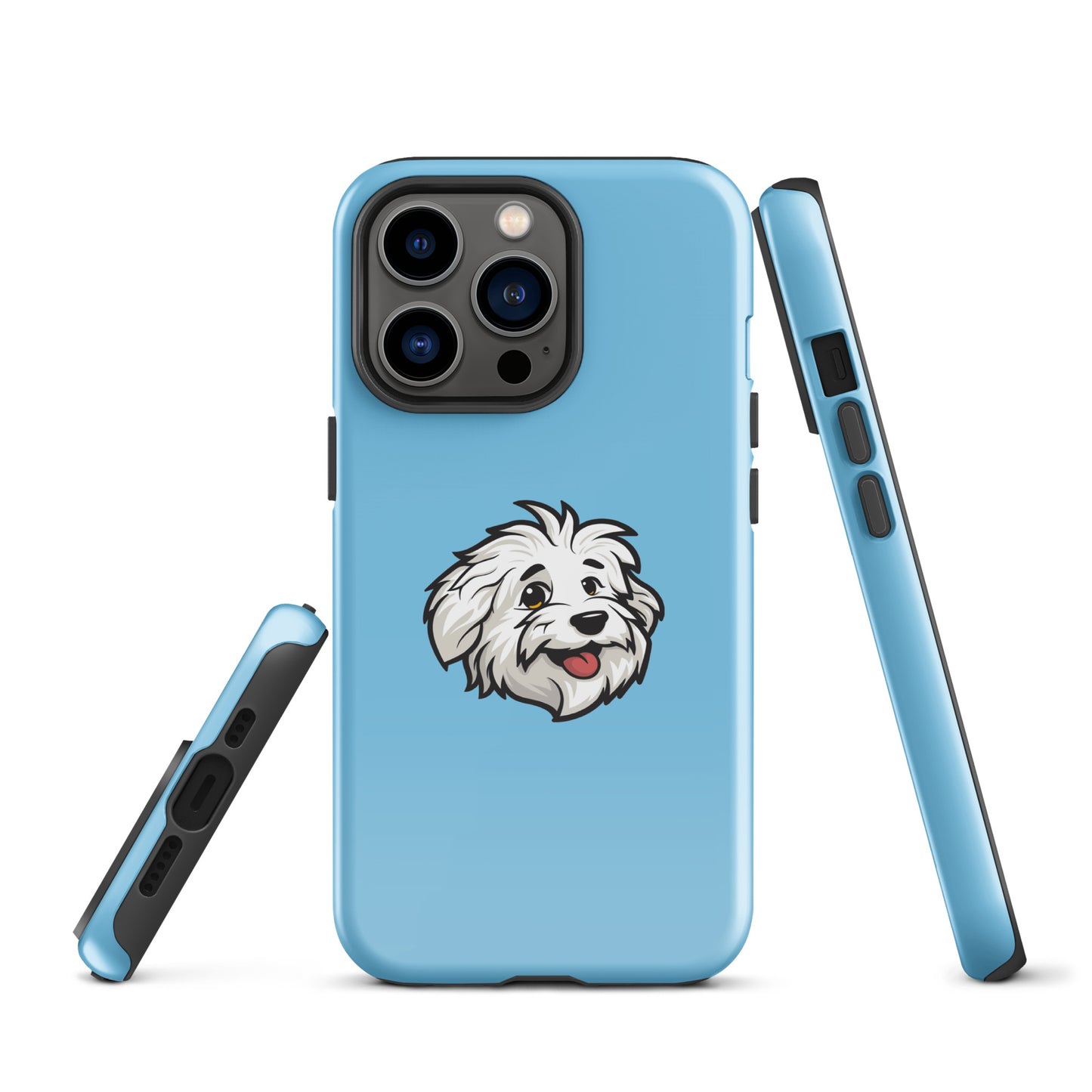 Phone case featuring the Coton de Tulear Shop’s mascot, Sebastian. 