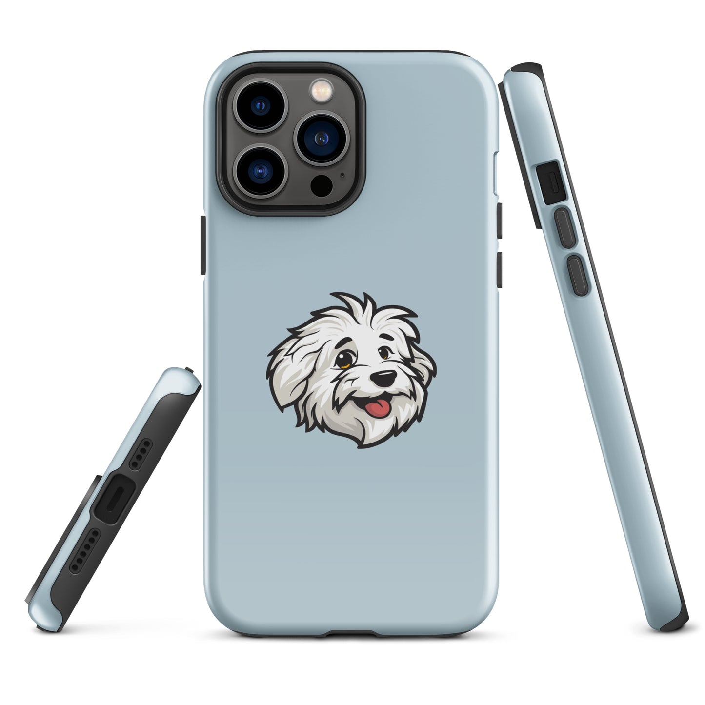 Phone case featuring the Coton de Tulear Shop’s mascot, Sebastian. 