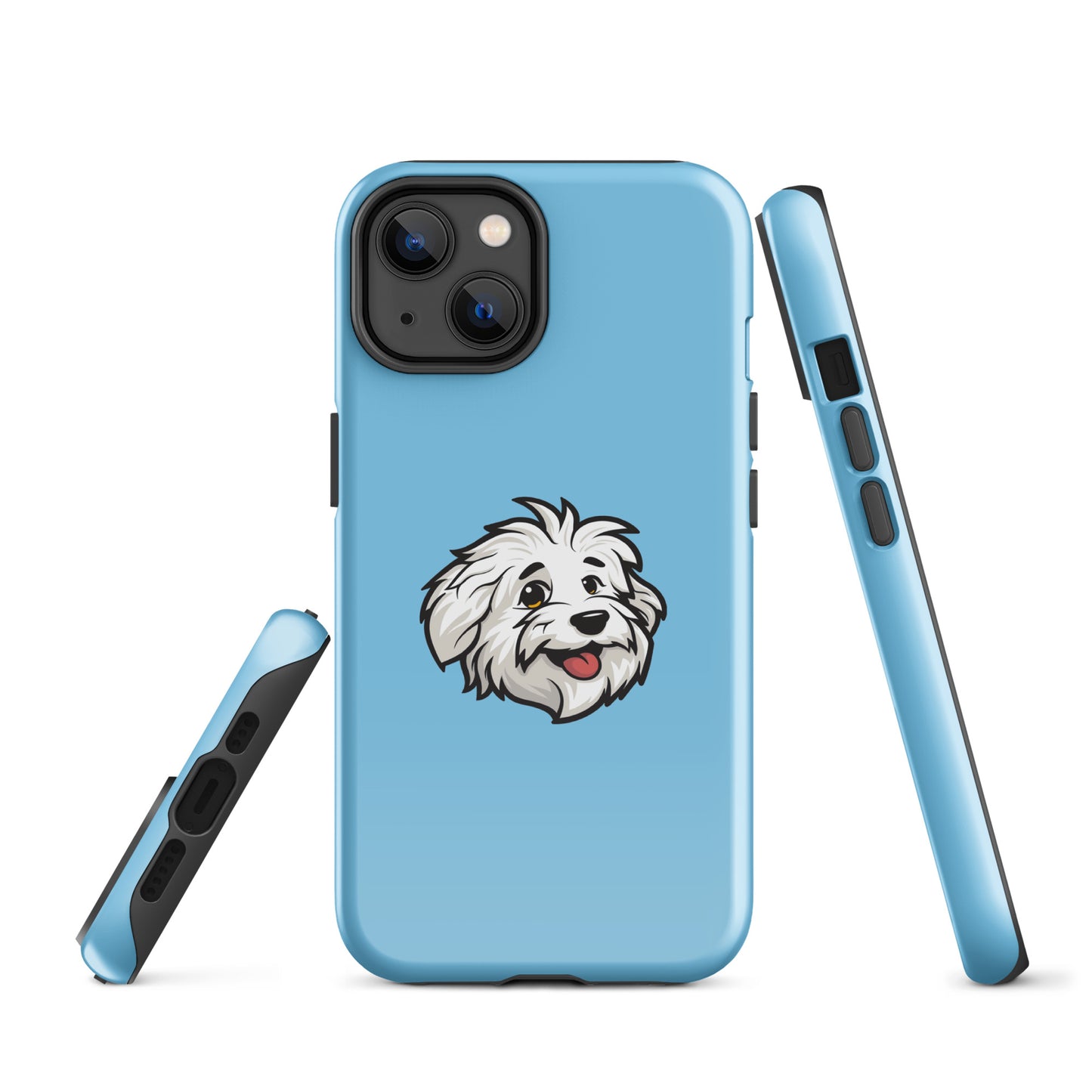 Phone case featuring the Coton de Tulear Shop’s mascot, Sebastian. 