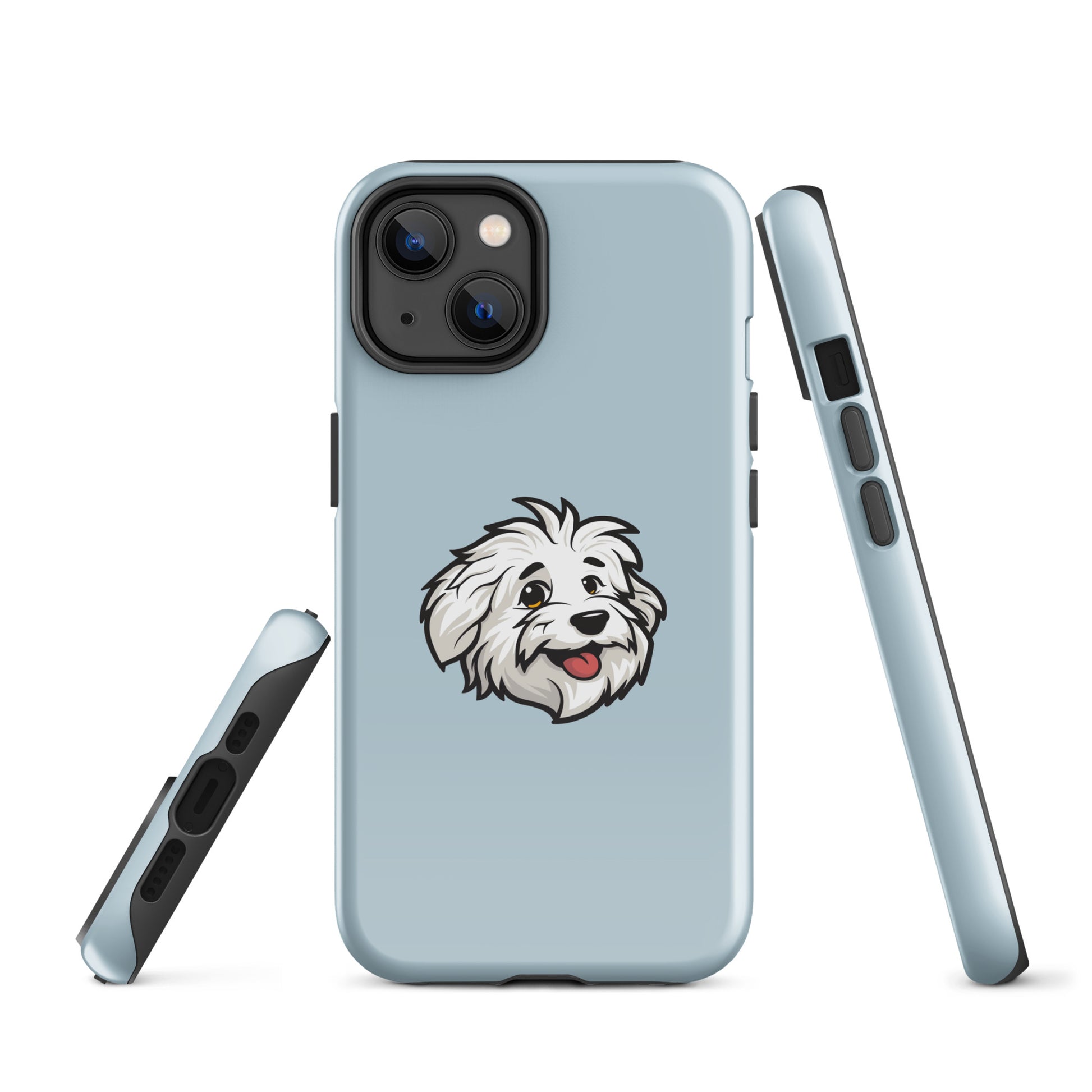 Phone case featuring the Coton de Tulear Shop’s mascot, Sebastian. 