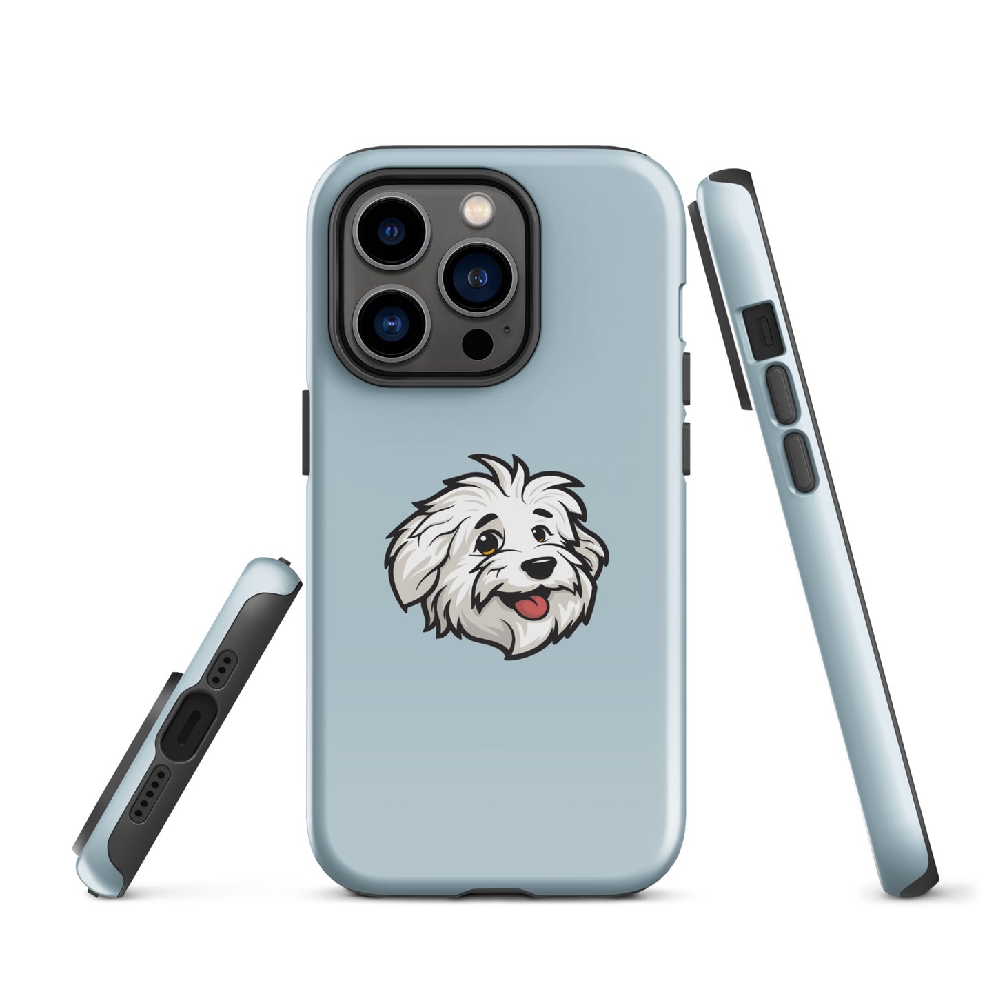 Phone case featuring the Coton de Tulear Shop’s mascot, Sebastian. 