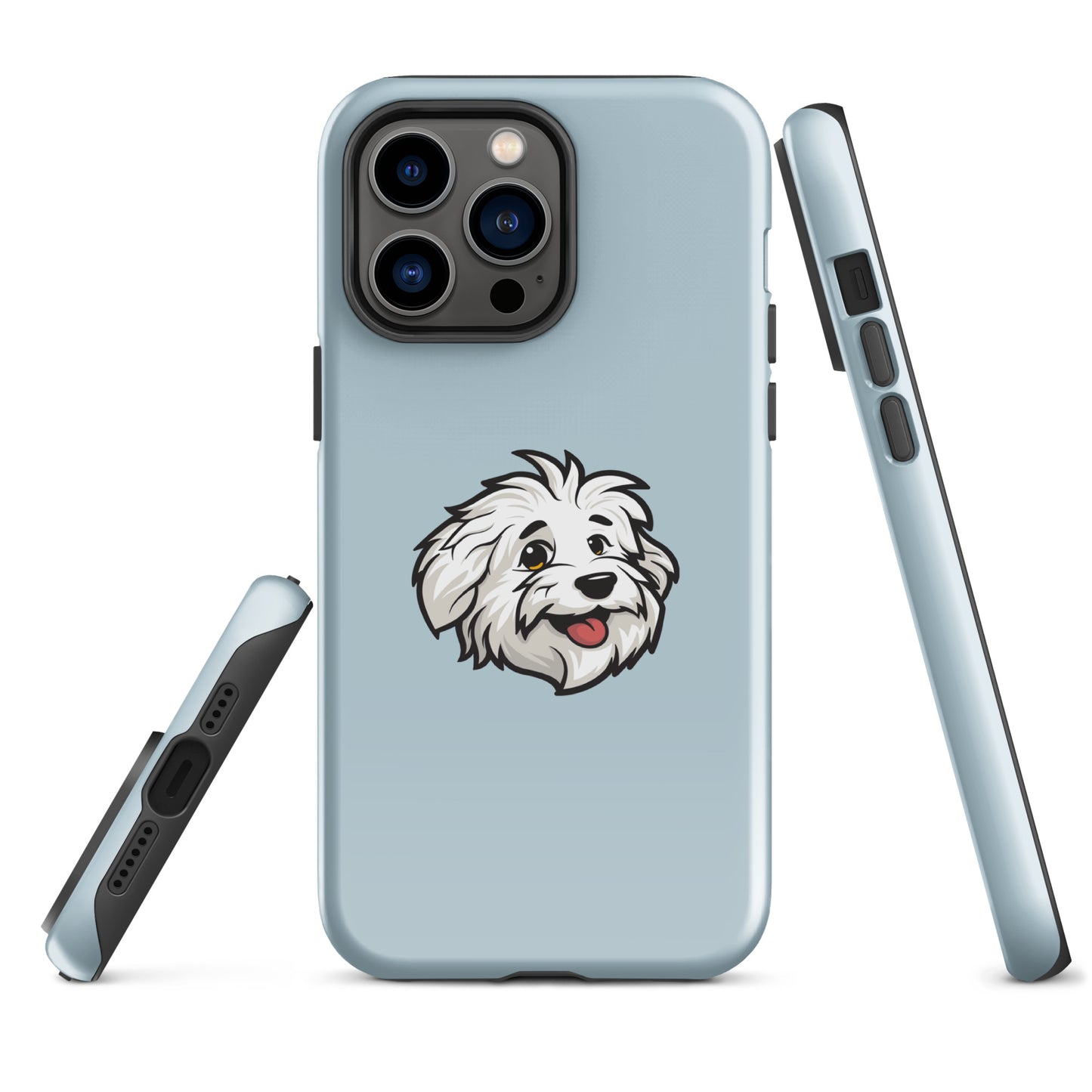 Phone case featuring the Coton de Tulear Shop’s mascot, Sebastian. 