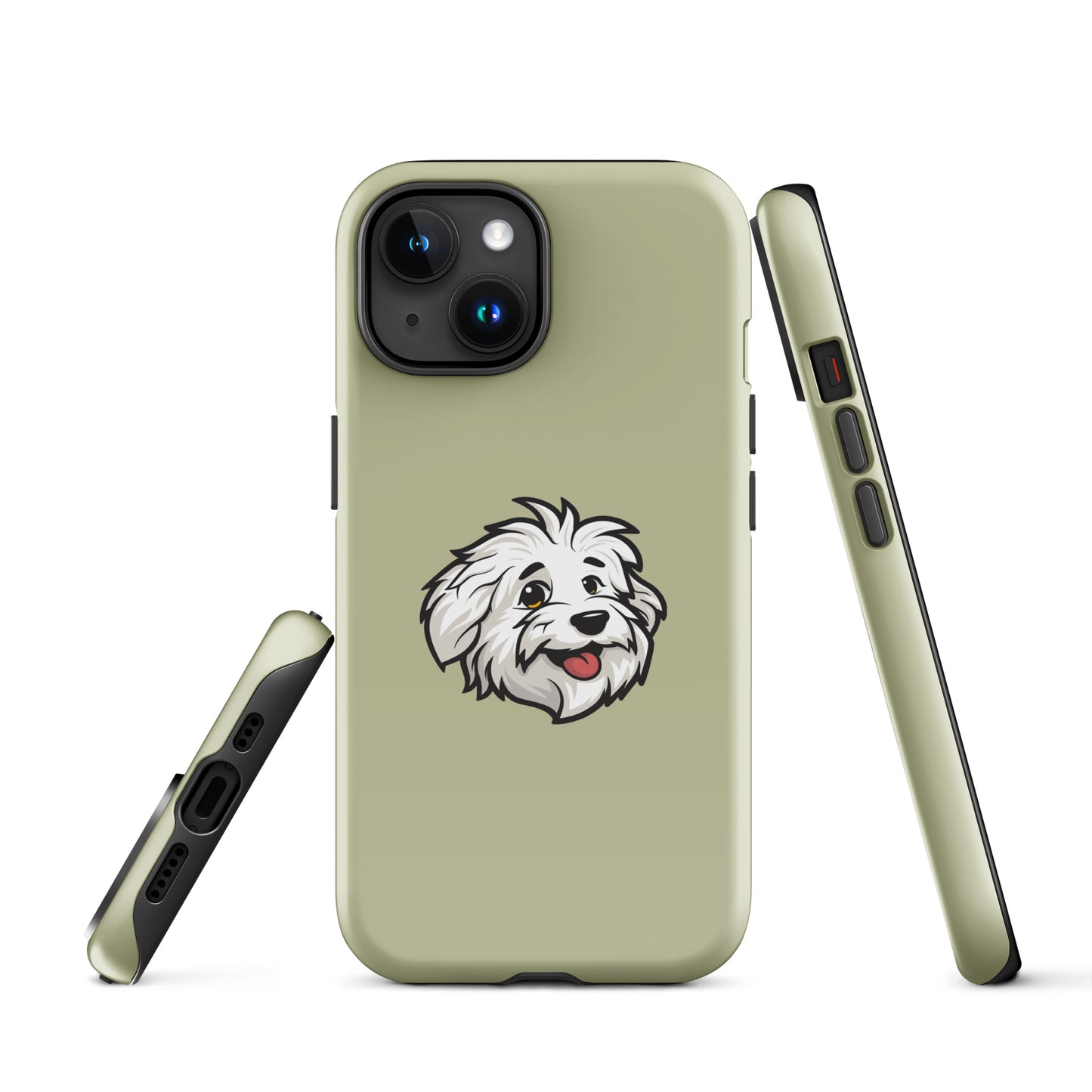 Phone case featuring the Coton de Tulear Shop’s mascot, Sebastian. 