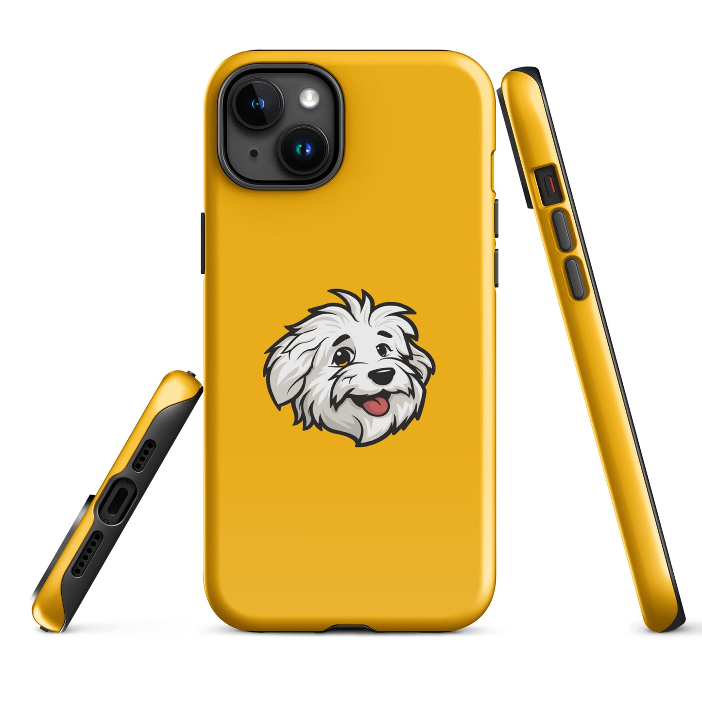 Phone case featuring the Coton de Tulear Shop’s mascot, Sebastian. 