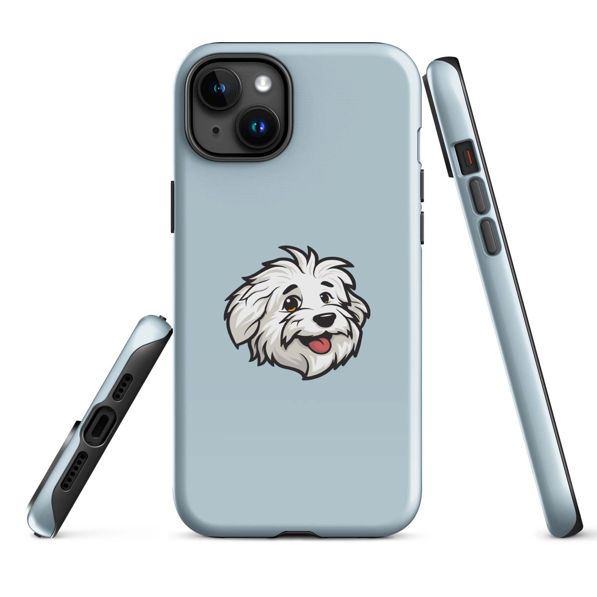 Phone case featuring the Coton de Tulear Shop’s mascot, Sebastian. 