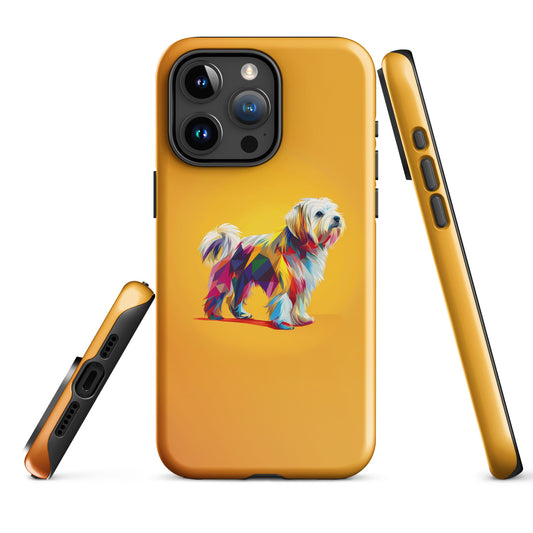 Geometric Canine: Coton de Tulear Tough iPhone Case