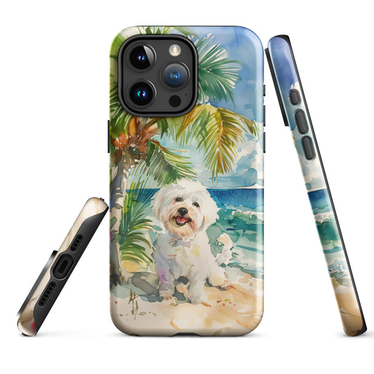 Seaside Serenity: Coton de Tulear Beach Day Tough iPhone Case