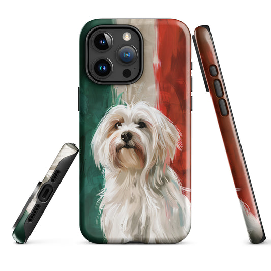 Italian Charm: Coton de Tulear Tricolore Tough iPhone Case