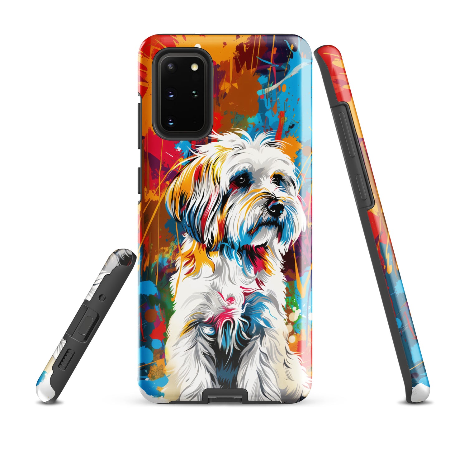 A Coton De Tulear dog featured in Vibrant Splatter Art