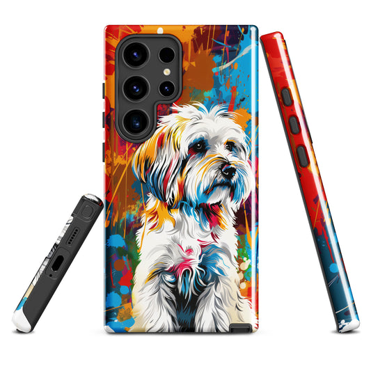 A Coton De Tulear dog featured in Vibrant Splatter Art