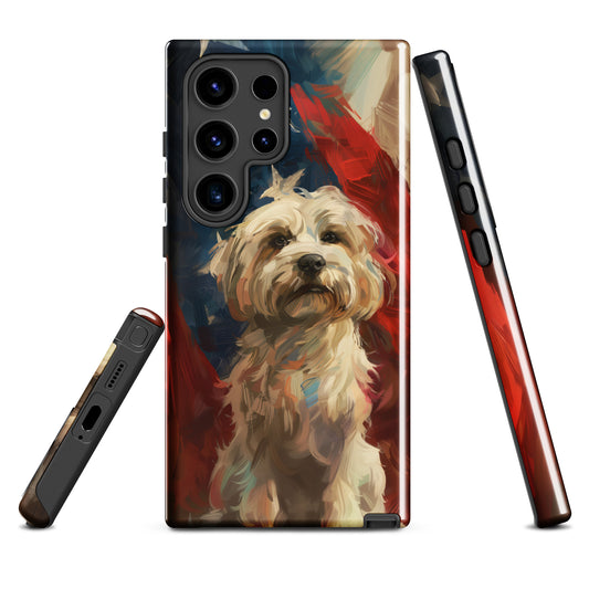 Patriot Pup: Coton de Tulear American Flag Tough Samsung Galaxy Case