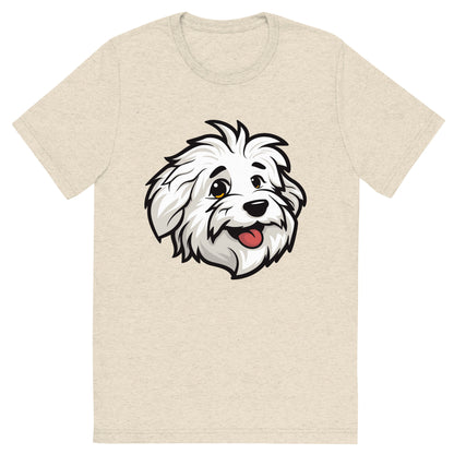 Sebastian's Smile: The Ultimate Comfort Tri-blend T-shirt for Coton de Tulear Lovers