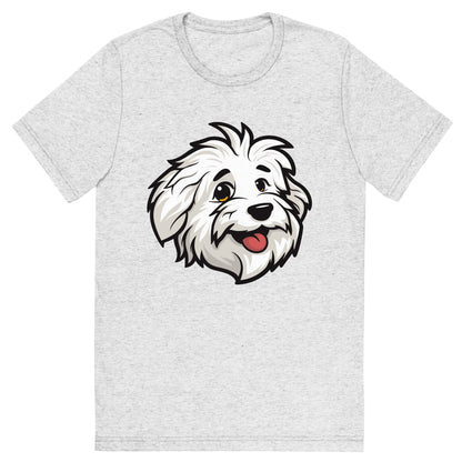 Sebastian's Smile: The Ultimate Comfort Tri-blend T-shirt for Coton de Tulear Lovers